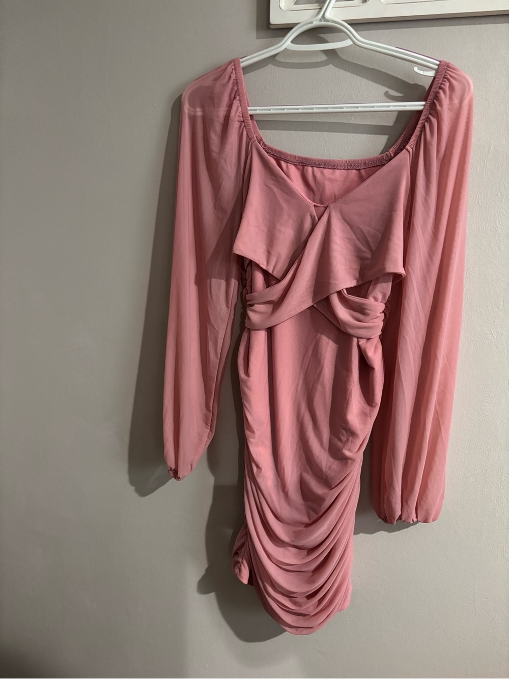 Women's Maternity Pink Long Sleeve Dress
